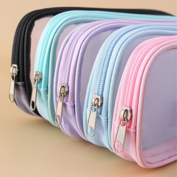 Riley nylonové puzdro na ceruzky so sieťovým zipsom – voľnočasový štýl, univerzálne použitie