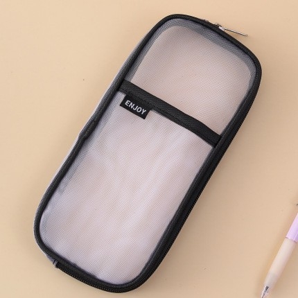 Riley nylonové puzdro na ceruzky so sieťovým zipsom – voľnočasový štýl, univerzálne použitie