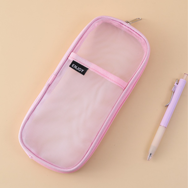 Riley nylonové puzdro na ceruzky so sieťovým zipsom – voľnočasový štýl, univerzálne použitie