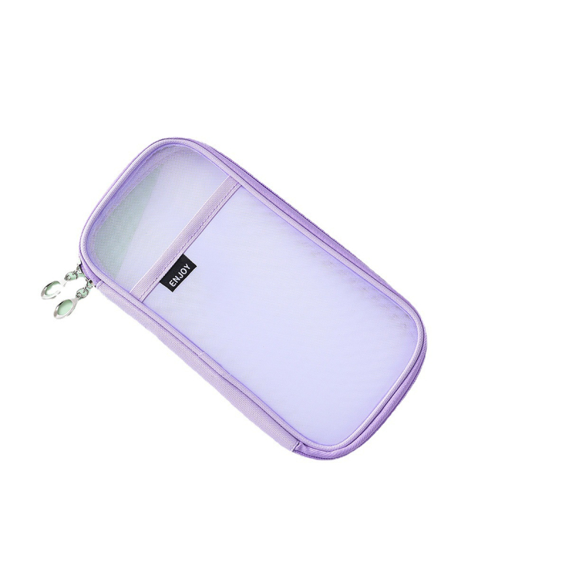 Riley nylonové puzdro na ceruzky so sieťovým zipsom – voľnočasový štýl, univerzálne použitie