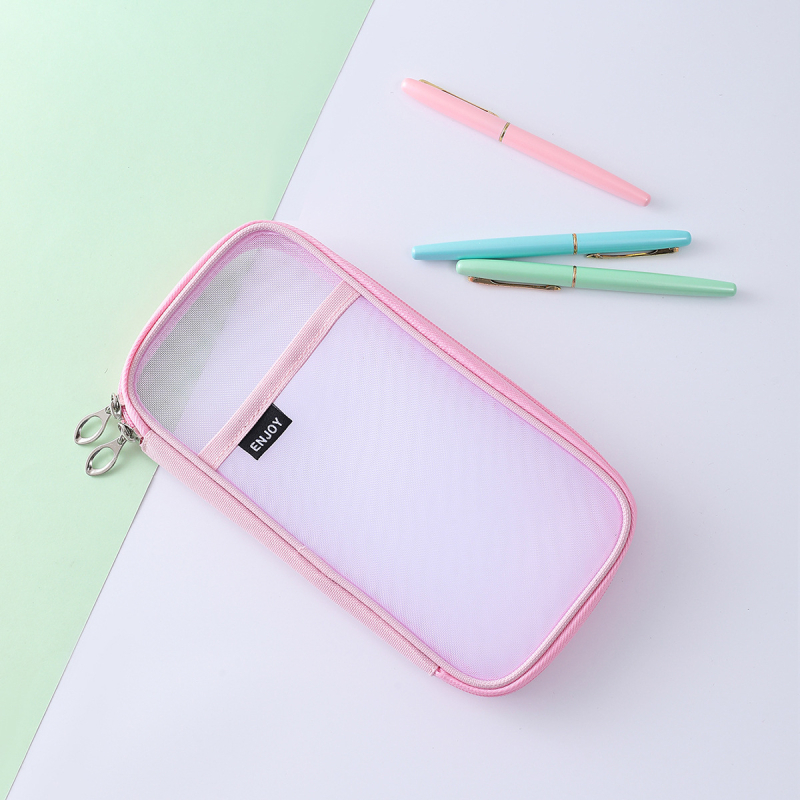 Riley nylonové puzdro na ceruzky so sieťovým zipsom – voľnočasový štýl, univerzálne použitie