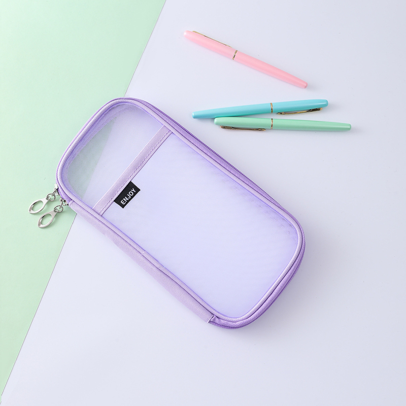 Riley nylonové puzdro na ceruzky so sieťovým zipsom – voľnočasový štýl, univerzálne použitie