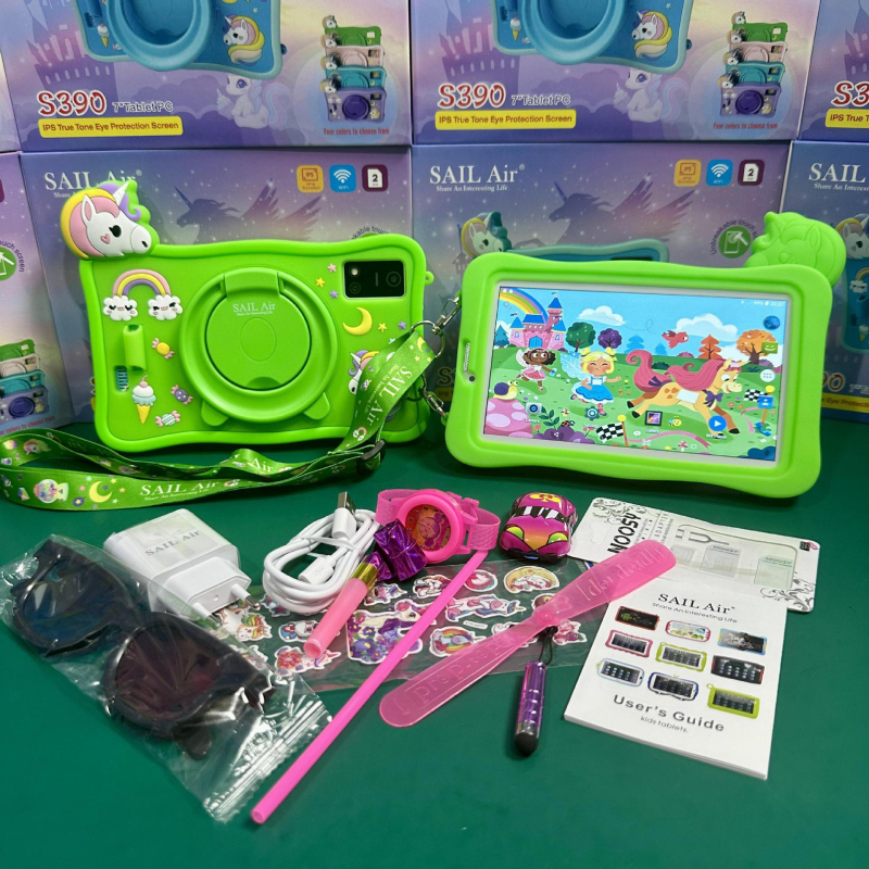 Android planšetdēlis bērniem ar acīm aizsardzību, četrkodolu 1,5GHz procesors, 256GB flash atmiņa, 5G savienojamība, divu kameru sistēma