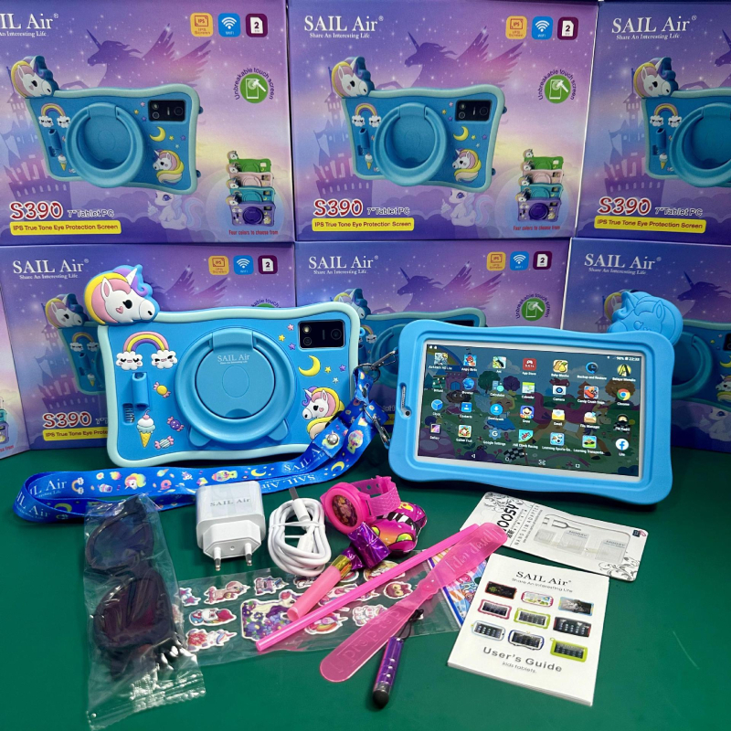 Android planšetdēlis bērniem ar acīm aizsardzību, četrkodolu 1,5GHz procesors, 256GB flash atmiņa, 5G savienojamība, divu kameru sistēma