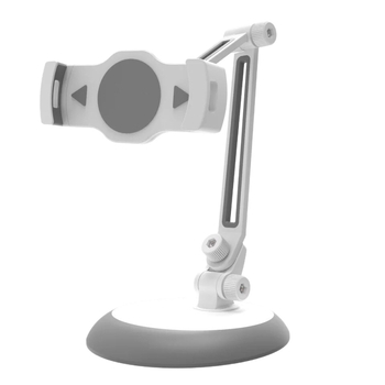 Suport din aliaj, în stil lampă de birou, reglabil la 360°, universal pentru telefoane mobile și tablete, suport de masă cu mecanism de ridicare (Tidery 165; 1107 g; compatibil cu iPhone/iPad)