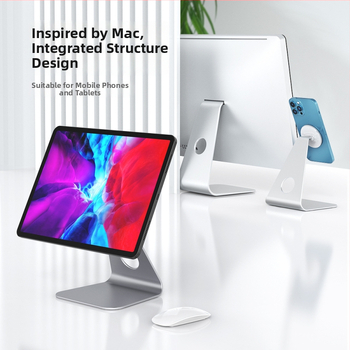 Stolný magnetický držiak pre Apple zariadenia – hliníková zliatina podstavec, model PB01-13, OEM spracovanie, kompatibilný s iPad a iPhone