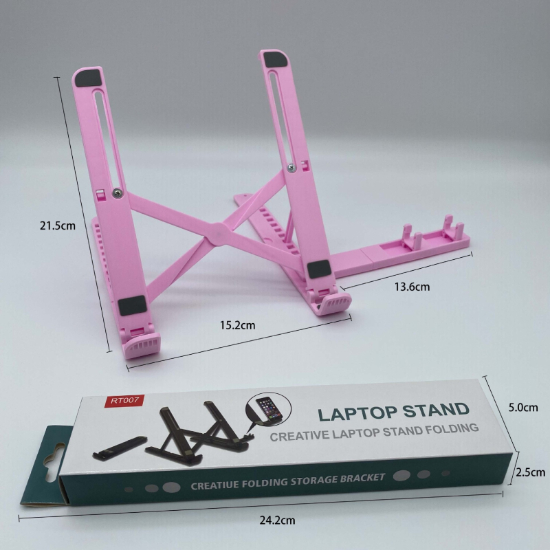 Plastični nosač za notebook, sklopivi i teleskopski dizajn, ABS, model RT007, univerzalna kompatibilnost