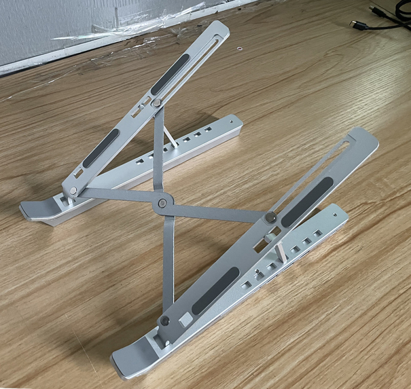 Алуминиева сплав лаптоп стойка с RGB осветление, сгъваема с охлаждане, модел ST-05, съвместима с лаптопи, дължина на кабела 50 cm