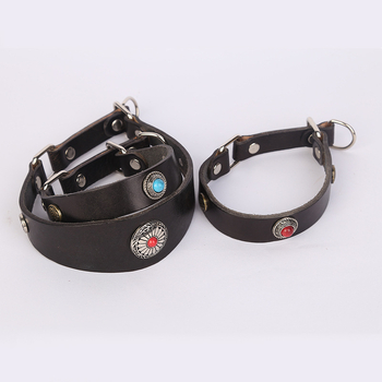 Lu Chong колан за кучета от говежда кожа, регулируем, за Грейхаунд