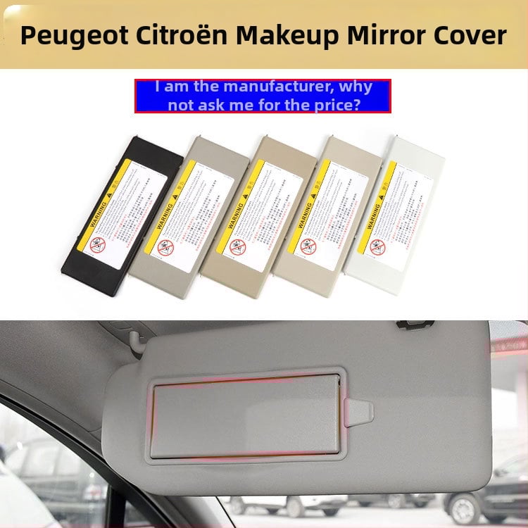 Oukachi козметично огледало за слънчева козирка — Snap-on монтаж, съвместимо с Peugeot 4008/5008/508L/308S и Citroën Tianyi C5