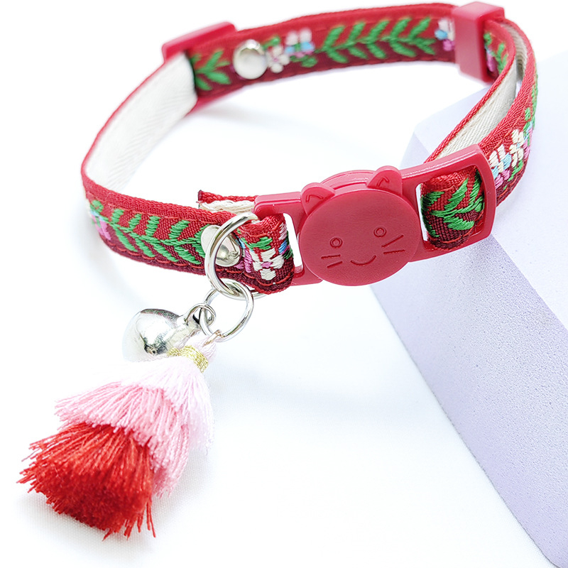 Macska nyakörv virágos jacquard mintával, poliészter, egész éves viselet