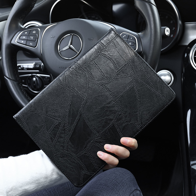 Husă silicon pentru iPad cu capac flip — stil business, textură reliefată, suport pentru modul de somn, protecție anti-uzură și anti-cădere, pentru dispozitive Apple