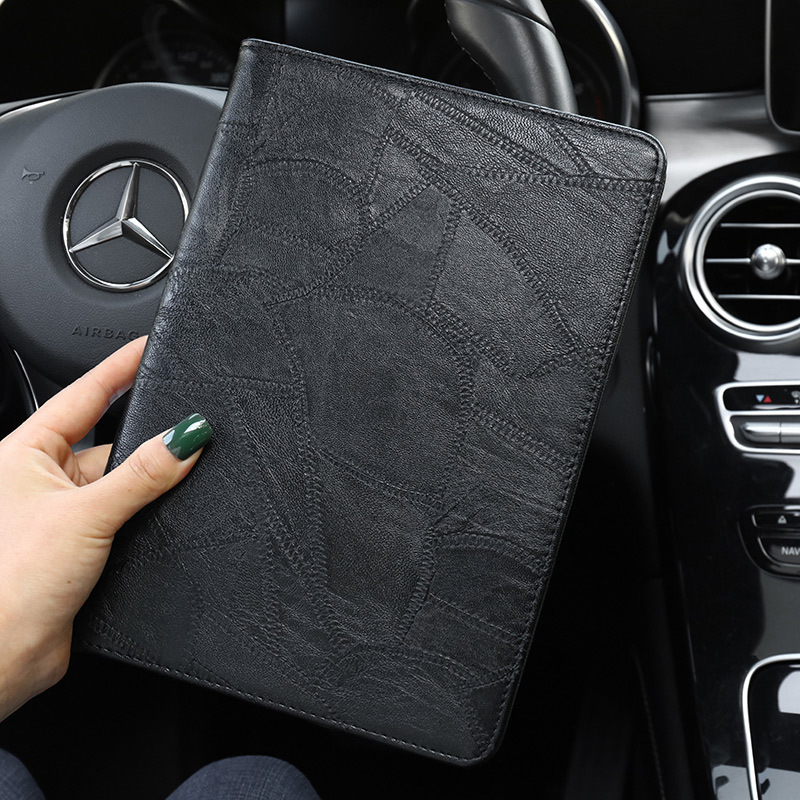 Husă silicon pentru iPad cu capac flip — stil business, textură reliefată, suport pentru modul de somn, protecție anti-uzură și anti-cădere, pentru dispozitive Apple