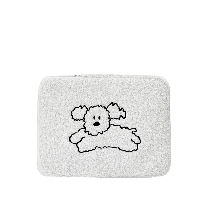 Калъф за таблет с плюшена агнешка вълна, корейски стил сладко бродирано животинче (дишащ, против кражба, устойчив на земетресения, намаляване на товара)