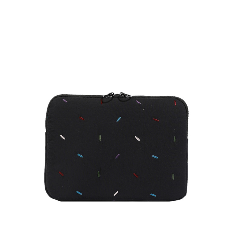 Нейлонова чанта за лаптоп и таблет с бродерия на райета, плюшена подплата, геометричен принт, свеж и сладък стил (изключително лека, издръжлива на износване, намалява натоварването)