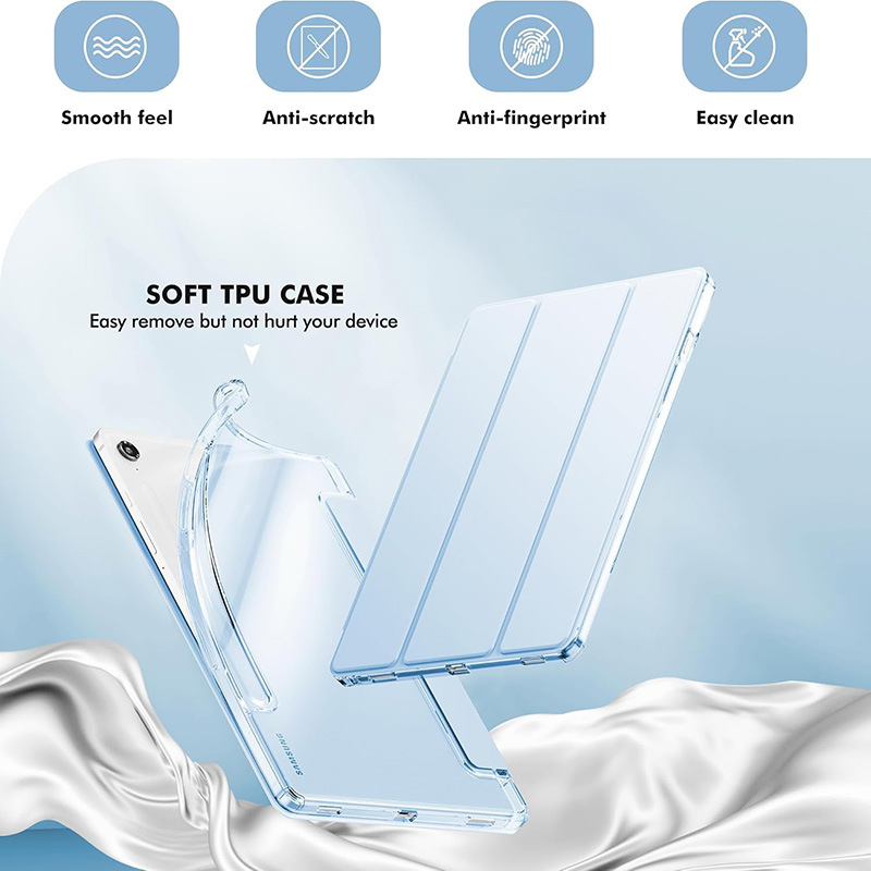 Zaštitno kućište za Samsung Tab A9/A9 Plus, 2-u-1 kreativan dizajn, umjetna koža, magnetsko zatvaranje, otpornost na padove, završna obrada toplim pritiskom, podrška načinu rada spavanja