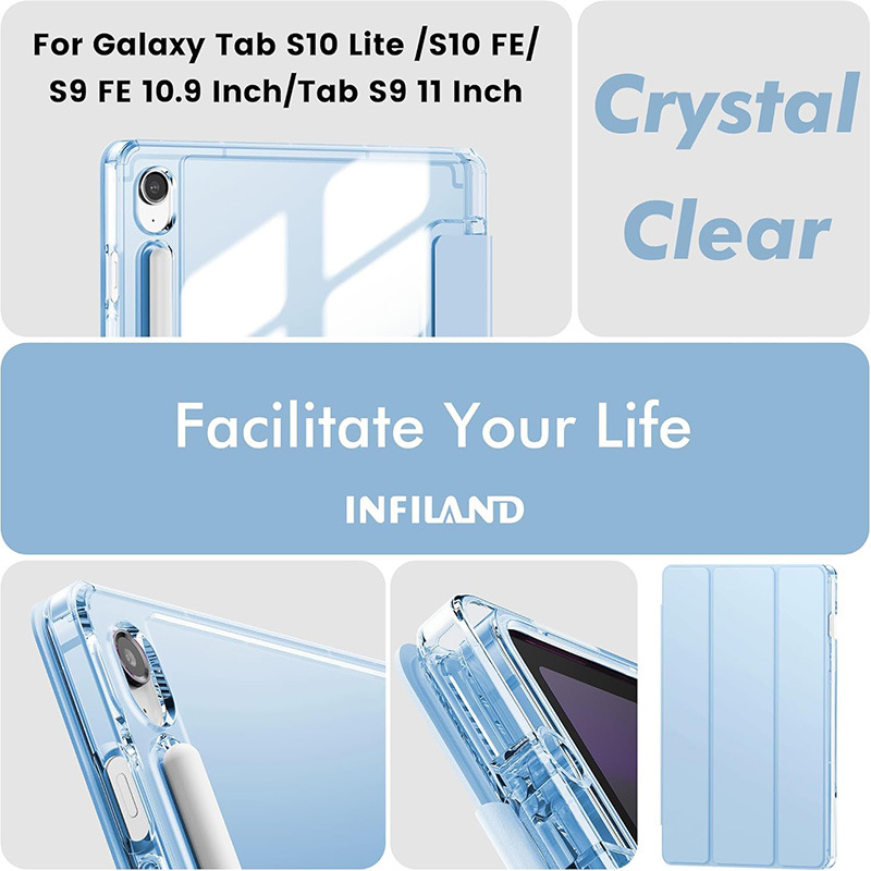 Zaštitno kućište za Samsung Tab A9/A9 Plus, 2-u-1 kreativan dizajn, umjetna koža, magnetsko zatvaranje, otpornost na padove, završna obrada toplim pritiskom, podrška načinu rada spavanja