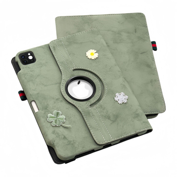 Θήκη προστασίας για iPad με περιστρεφόμενο στήριγμα, χειροποίητο συνθετικό δέρμα, συμβατή με Apple, ανθεκτική στους κραδασμούς και πτώσεις, υποστήριξη λειτουργίας ύπνου