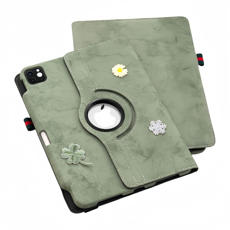 Θήκη προστασίας για iPad με περιστρεφόμενο στήριγμα, χειροποίητο συνθετικό δέρμα, συμβατή με Apple, ανθεκτική στους κραδασμούς και πτώσεις, υποστήριξη λειτουργίας ύπνου