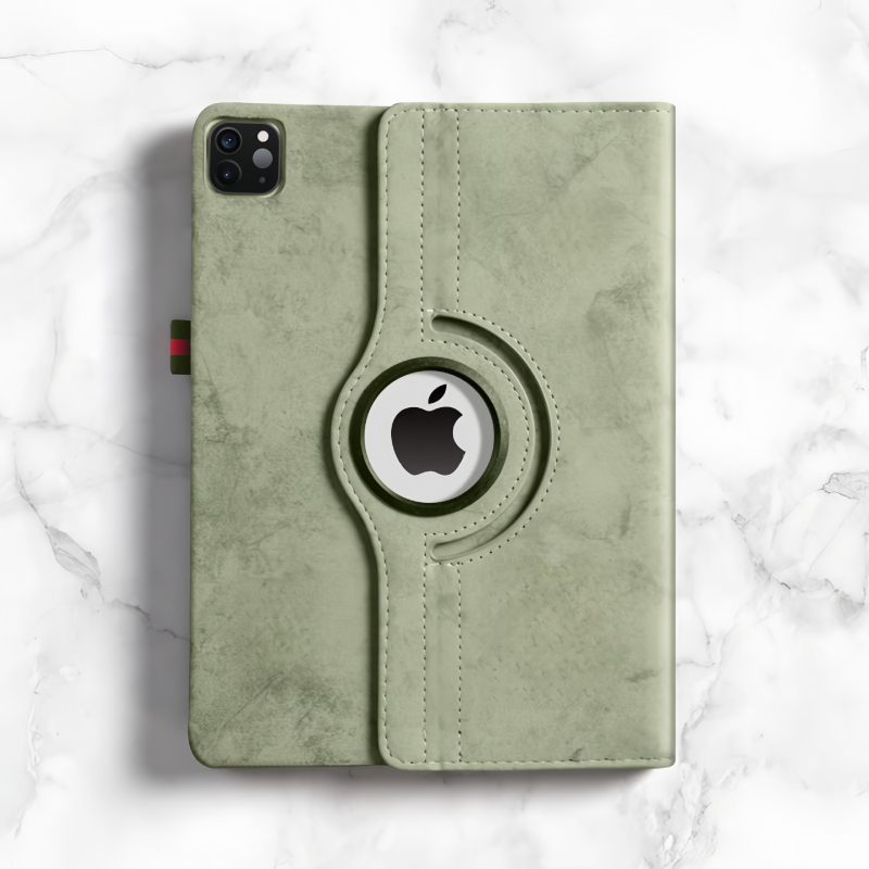 Θήκη προστασίας για iPad με περιστρεφόμενο στήριγμα, χειροποίητο συνθετικό δέρμα, συμβατή με Apple, ανθεκτική στους κραδασμούς και πτώσεις, υποστήριξη λειτουργίας ύπνου