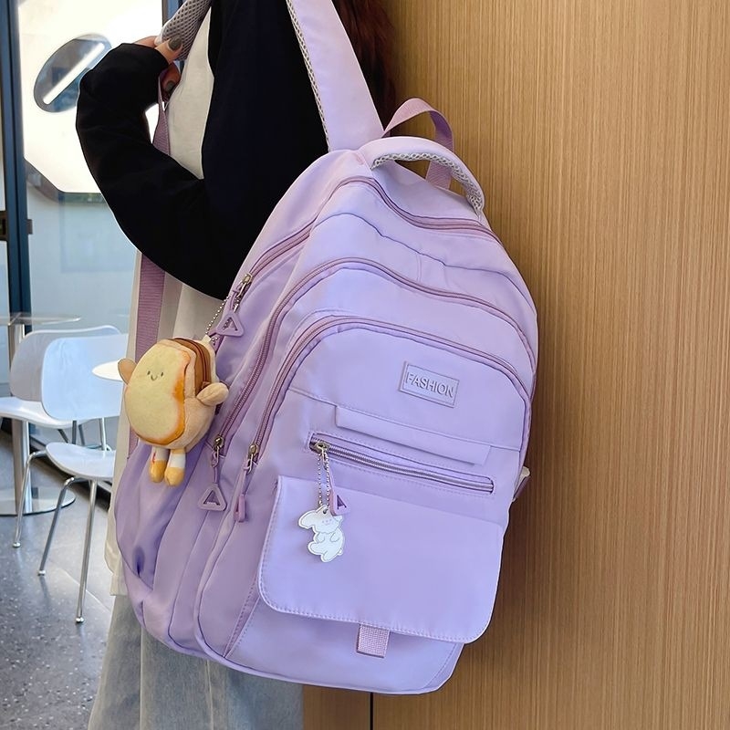 Ženski ruksak u japanskom stilu s velikim kapacitetom za studentice (Vanjski materijal: poliester; Podstava: najlon; Uzorak: jednobojan; Veliki kapacitet; Pogodno za izvanškolsku upotrebu)