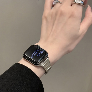 Метален каиш за Apple Watch за S10 и iWatch9 – минималистичен стил, катарама, персонализирани размери на интерфейса