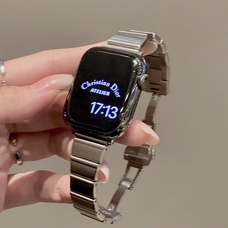 Метален каиш за Apple Watch за S10 и iWatch9 – минималистичен стил, катарама, персонализирани размери на интерфейса