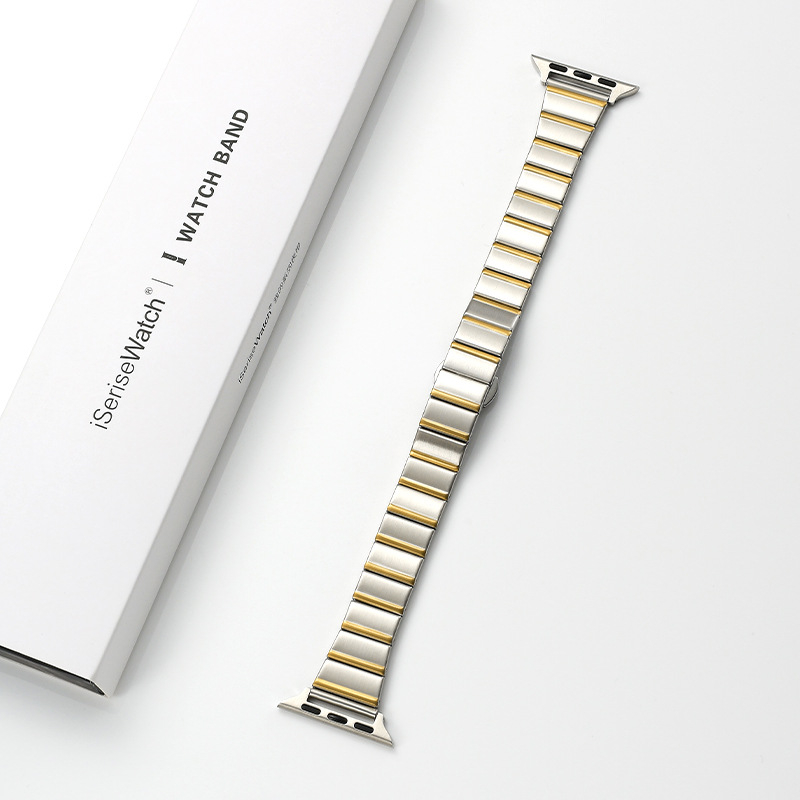 Метален каиш за Apple Watch за S10 и iWatch9 – минималистичен стил, катарама, персонализирани размери на интерфейса