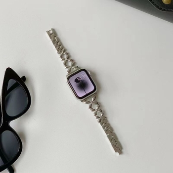 Metalna narukvica za Apple Watch s motivom četiri lista, širina 22 mm, duljina 18 cm, težina 54 g