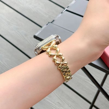 Metalna narukvica za Apple Watch s motivom četiri lista, širina 22 mm, duljina 18 cm, težina 54 g