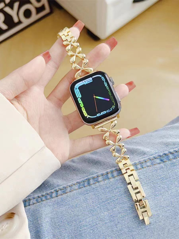 Metalna narukvica za Apple Watch s motivom četiri lista, širina 22 mm, duljina 18 cm, težina 54 g