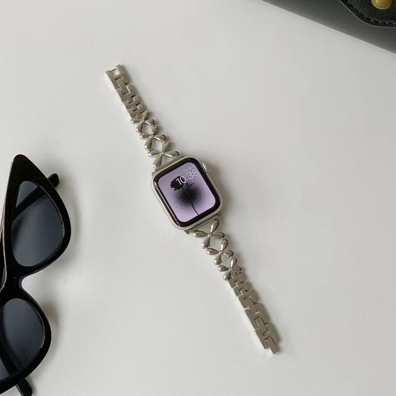 Metalna narukvica za Apple Watch s motivom četiri lista, širina 22 mm, duljina 18 cm, težina 54 g