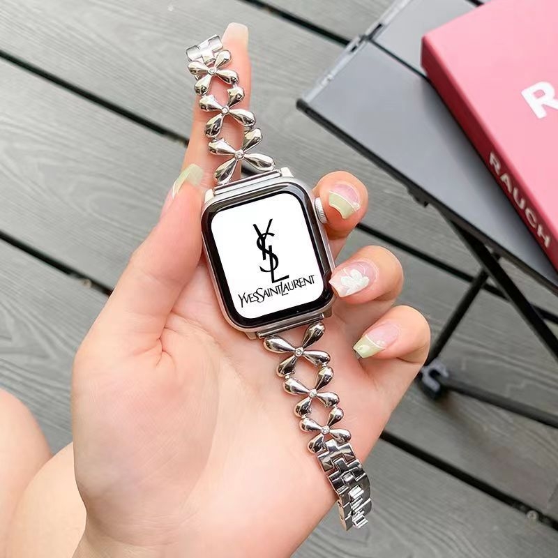 Metalna narukvica za Apple Watch s motivom četiri lista, širina 22 mm, duljina 18 cm, težina 54 g