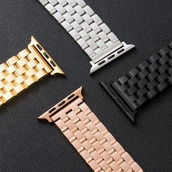 Петзвенна солидна стоманена каишка за часовник Apple Watch 22 мм със складна катарама