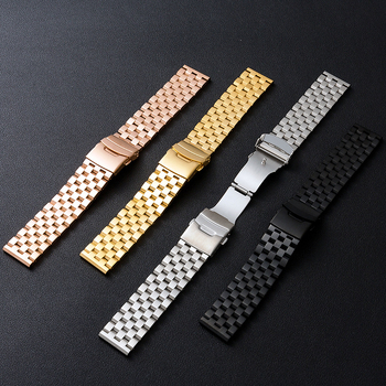 Петзвенна солидна стоманена каишка за часовник Apple Watch 22 мм със складна катарама