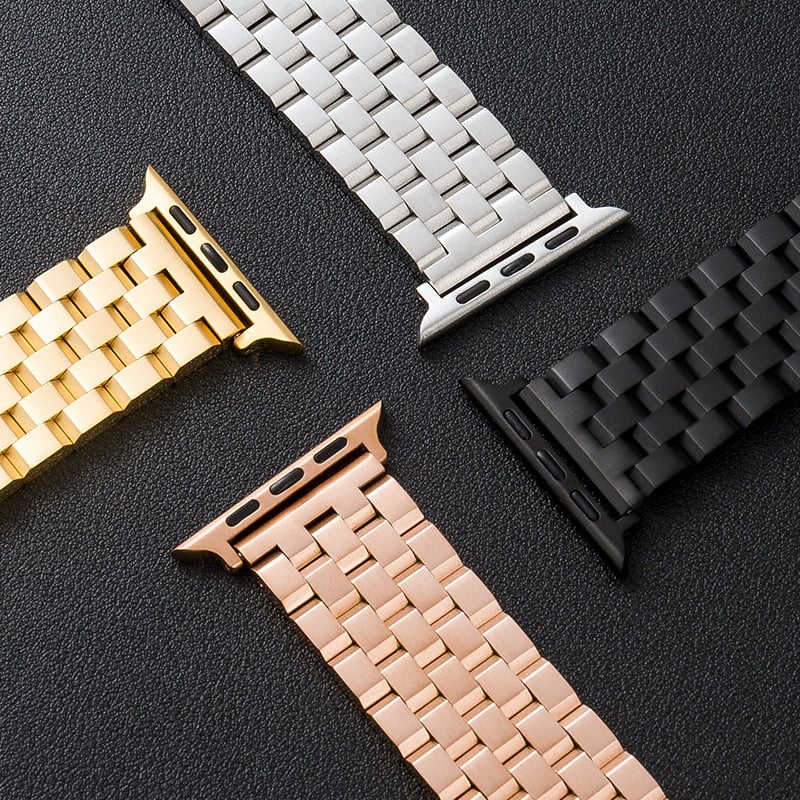 Петзвенна солидна стоманена каишка за часовник Apple Watch 22 мм със складна катарама