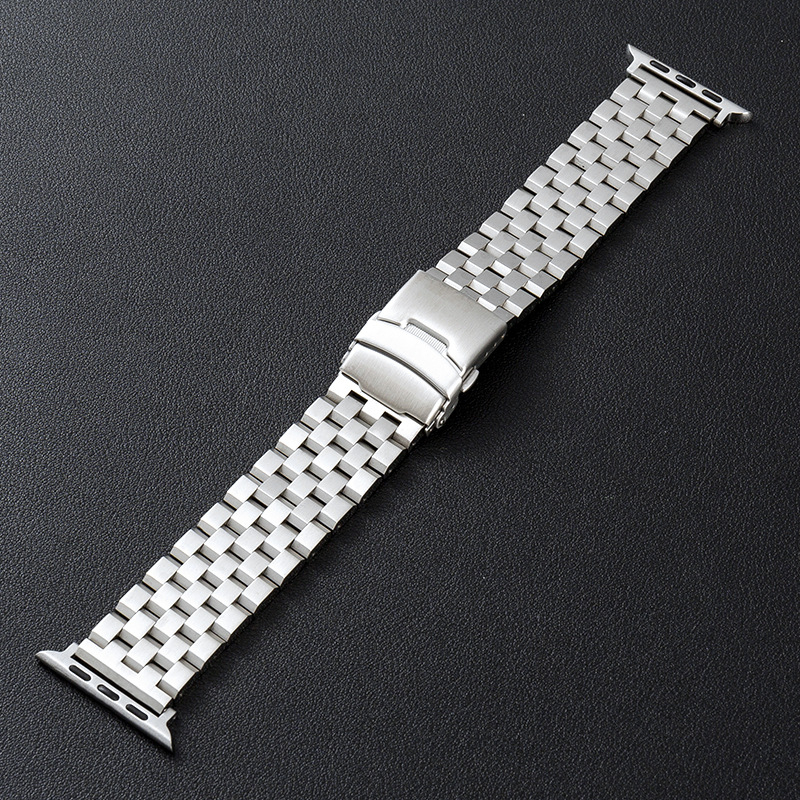 Петзвенна солидна стоманена каишка за часовник Apple Watch 22 мм със складна катарама