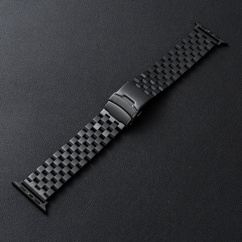 Петзвенна солидна стоманена каишка за часовник Apple Watch 22 мм със складна катарама