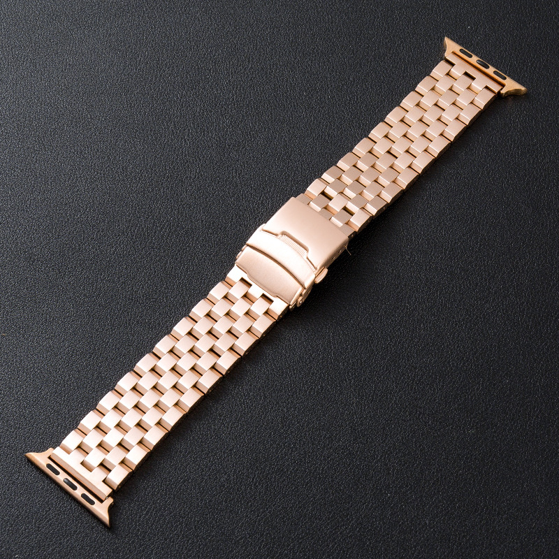 Петзвенна солидна стоманена каишка за часовник Apple Watch 22 мм със складна катарама