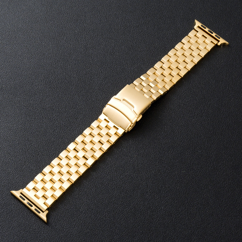 Петзвенна солидна стоманена каишка за часовник Apple Watch 22 мм със складна катарама