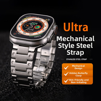 Penghun Apple Watch Ultra roostevabast terasest kettiga rihm | Materjal: 29990800995 | Stiil: Äri | Ühilduvus: Apple Watch Ultra