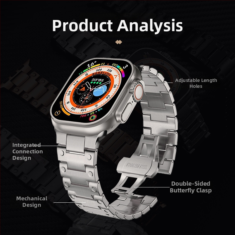 Penghun Apple Watch Ultra roostevabast terasest kettiga rihm | Materjal: 29990800995 | Stiil: Äri | Ühilduvus: Apple Watch Ultra