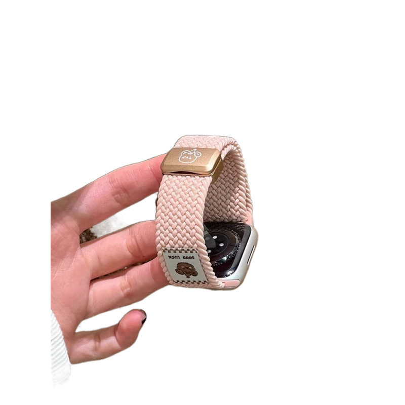 Brățară din țesătură Top Hat Bear pentru Apple Watch, material Shell, compatibil cu Apple Watch, dimensiuni ale interfeței reglabile, stil business