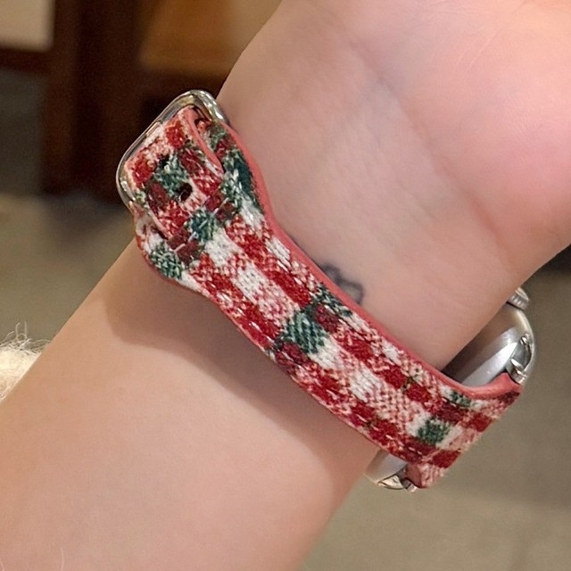 Brățară pentru Apple Watch din lână și piele, dimensiuni de interfeței personalizabile, cataramă cu știft