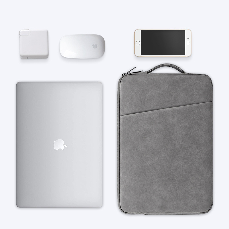 Husă pentru laptop cu căptușeală PU în textură piele de oaie — impermeabilă, ultra-ușoară, rezistentă la uzură și protecție a marginilor, pentru MacBook