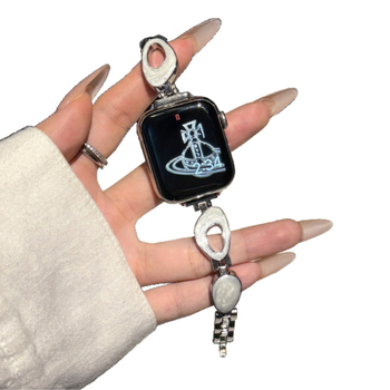 Метална каишка за Apple Watch | модерен стил, съвместима с Apple Watch, 14 мм интерфейс, закопчаване със snap бутон