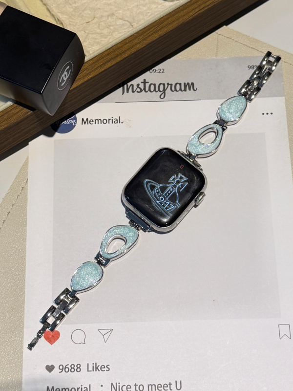 Метална каишка за Apple Watch | модерен стил, съвместима с Apple Watch, 14 мм интерфейс, закопчаване със snap бутон