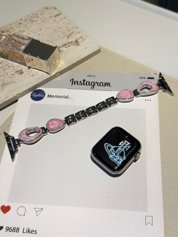 Метална каишка за Apple Watch | модерен стил, съвместима с Apple Watch, 14 мм интерфейс, закопчаване със snap бутон