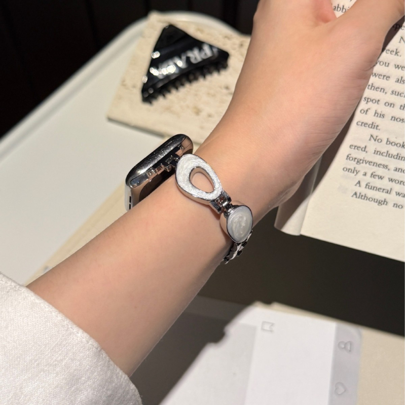 Метална каишка за Apple Watch | модерен стил, съвместима с Apple Watch, 14 мм интерфейс, закопчаване със snap бутон