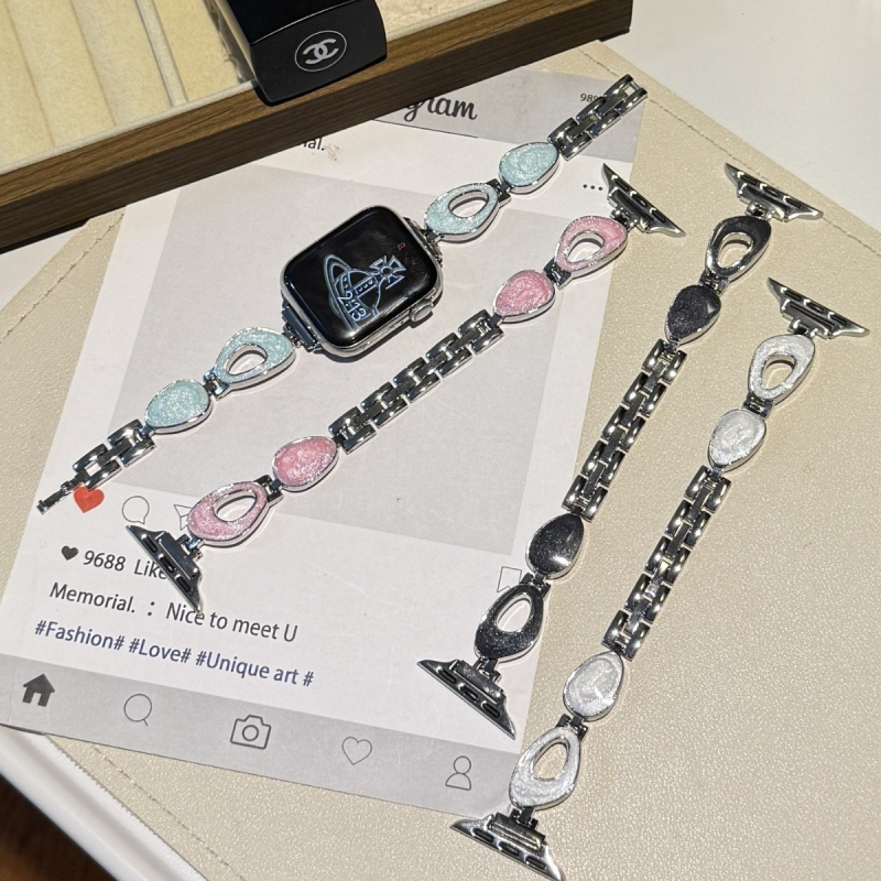 Метална каишка за Apple Watch | модерен стил, съвместима с Apple Watch, 14 мм интерфейс, закопчаване със snap бутон